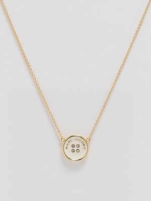 1. Collana donna Button in metallo Oro-Crema