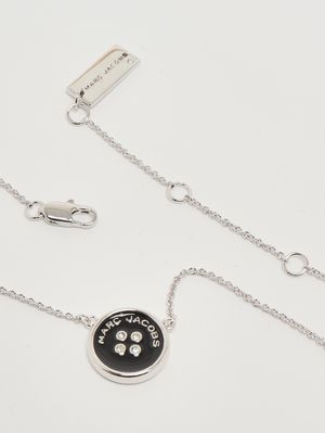 3. Collar para mujer Button de metal Plateado-Negro