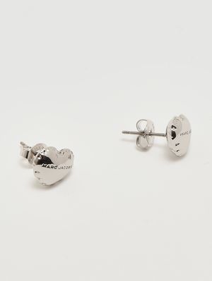 3. Boucles d'oreilles femme Heart Balloon en métal Argent