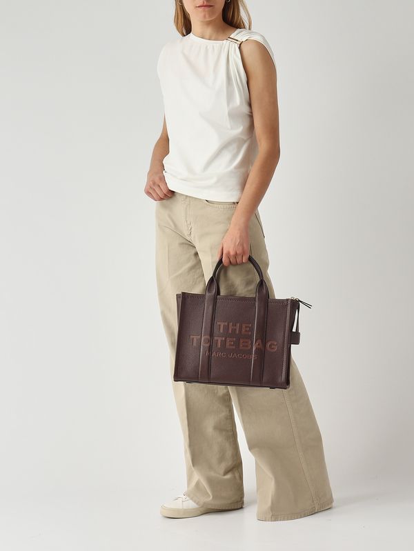 2. Bolso de mujer The Medium Tote de cuero de plena flor Ganache Marc Jacobs h004l01pf21