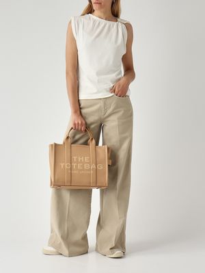 2. Sac The Medium Tote en cuir pleine fleur pour femme Chameau