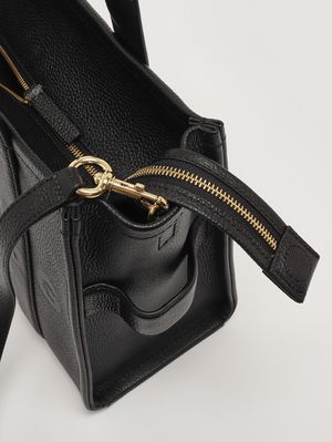 6. Damentasche The Medium Tote aus Vollnarbenleder Schwarz