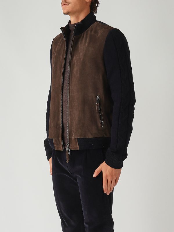 3. Veste en cuir pour homme Marron-Bleu The Jack Leathers dokksukn