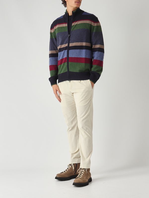 2. Cardigan uomo in misto lana e cashmere Abisso-Zafferano Gallo ap515347