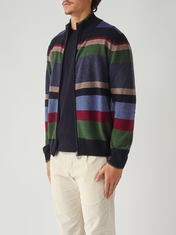 3. Cardigan uomo in misto lana e cashmere Abisso-Zafferano Gallo ap515347