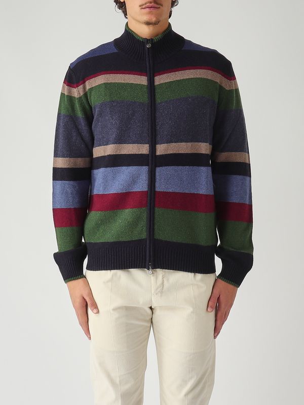 1. Cardigan uomo in misto lana e cashmere Abisso-Zafferano Gallo ap515347
