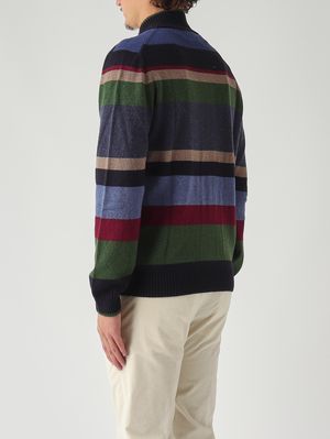 4. Cardigan uomo in misto lana e cashmere Abisso-Zafferano