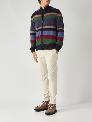 2. Cardigan uomo in misto lana e cashmere Abisso-Zafferano