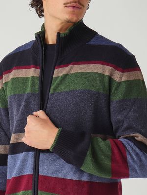 5. Cardigan uomo in misto lana e cashmere Abisso-Zafferano