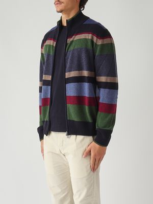 3. Cardigan uomo in misto lana e cashmere Abisso-Zafferano