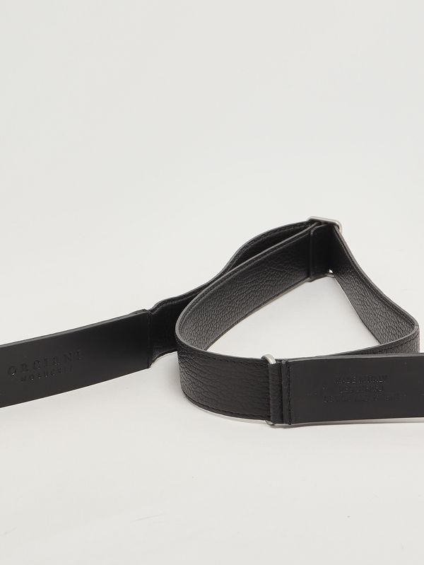 CINTURA UOMO IN CUOIO NERO NERA ARTIGIANALE FINO A 5 CM DI LARGHEZZA