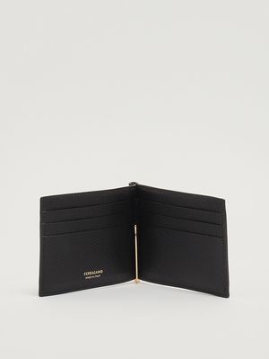 4. Portacarte uomo Gancini in pelle Nero