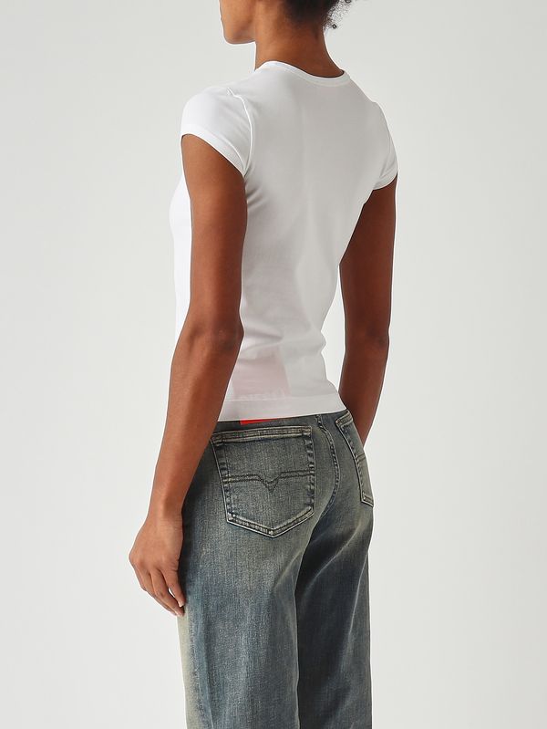 4. Camiseta de mujer T-Angie-Od de algodón elástico Blanco Diesel a199120afaa