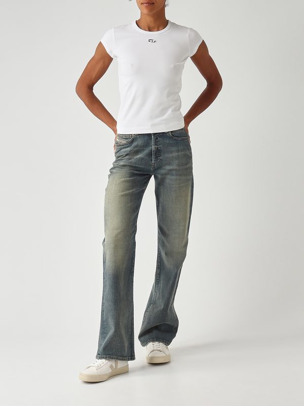 2. Camiseta de mujer T-Angie-Od de algodón elástico Blanco Diesel a199120afaa