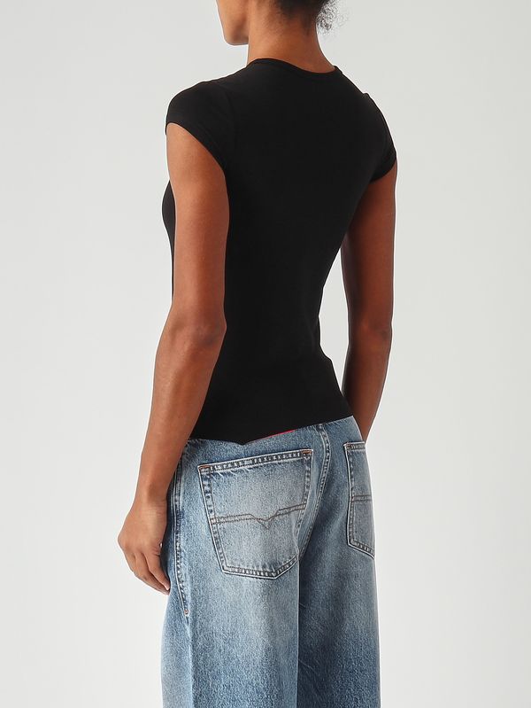 4. T-shirt femme T-Angie-Od en coton extensible Noir Diesel a199120afaa