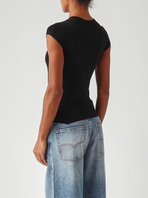 4. T-shirt femme T-Angie-Od en coton extensible Noir