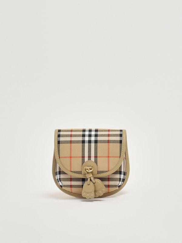 1. Mädchentasche Alice aus Baumwolle und Leder Beige kariert Burberry 8117416
