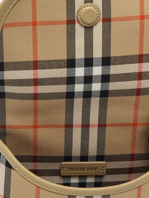 4. Mädchentasche Alice aus Baumwolle und Leder Beige kariert