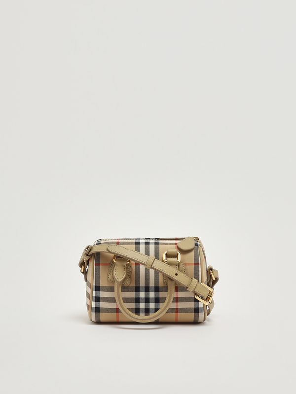 3. Girls' Bowling Bag in cotton and leather Beige Check Burberry 8117417