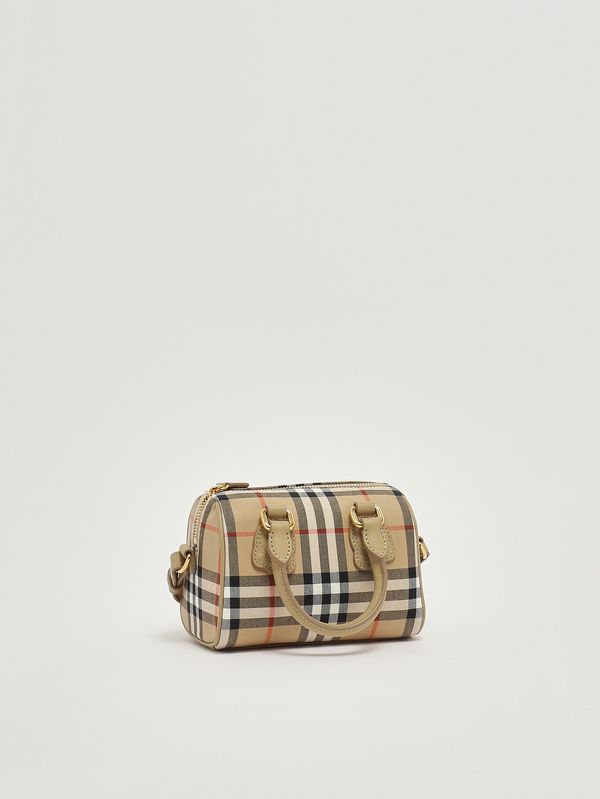 2. Girls' Bowling Bag in cotton and leather Beige Check Burberry 8117417