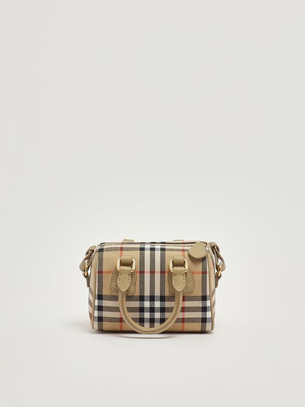 1. Girls' Bowling Bag in cotton and leather Beige Check Burberry 8117417