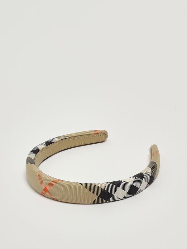 1. Cerchietto bambina in cotone Check Beige Burberry 8108699