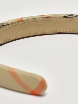 2. Cerchietto bambina in cotone Check Beige