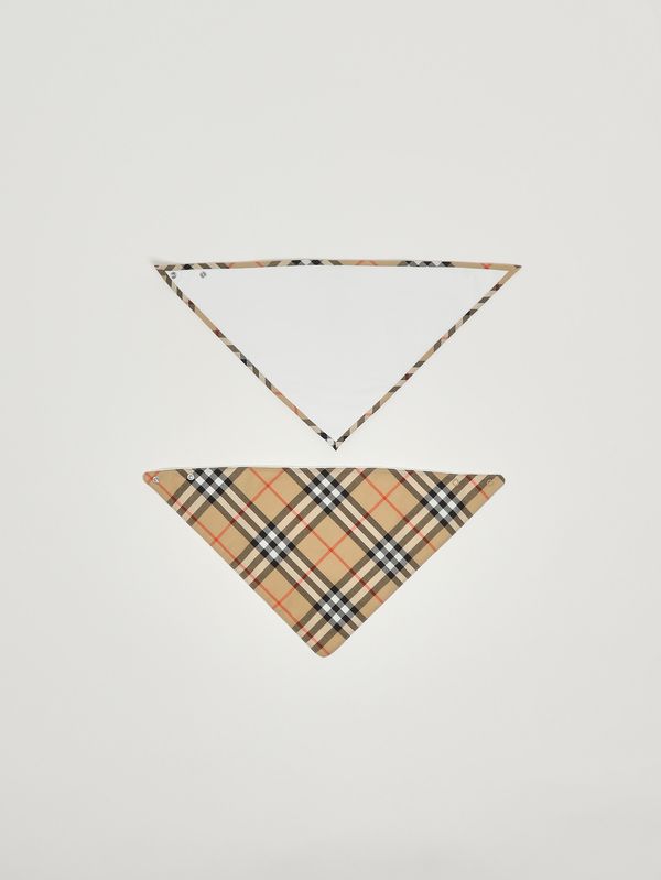 1. Set de baberos de algodón para recién nacido Blanco-Cuadros Beige Burberry 8122834
