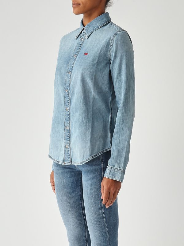 3. Camisa de mujer De Eazy en denim de algodón Denim Claro Diesel a158080irab