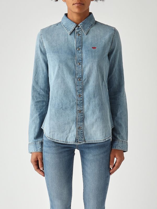 1. Camisa de mujer De Eazy en denim de algodón Denim Claro Diesel a158080irab