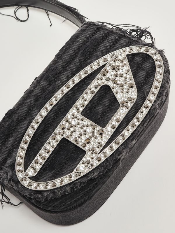 6. Borsa donna 1DR in denim e pelle Nero Diesel x08396p6319