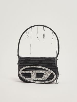 1. Borsa donna 1DR in denim e pelle Nero