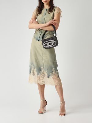 2. Borsa donna 1DR in denim e pelle Nero