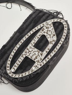 6. Borsa donna 1DR in denim e pelle Nero