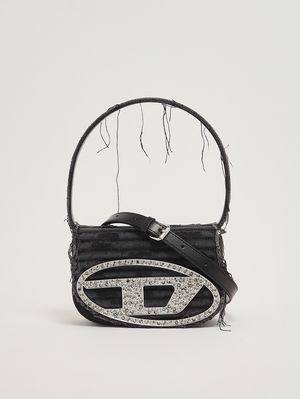 4. Borsa donna 1DR in denim e pelle Nero