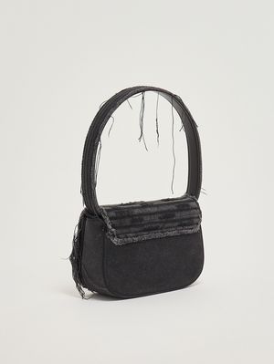 3. Borsa donna 1DR in denim e pelle Nero
