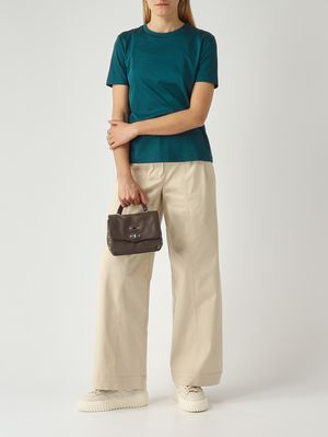 2. Women's Postina Saeta baby leather bag Brown Gianduiotto