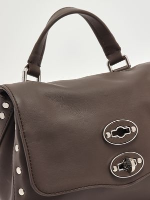 6. Women's Postina Saeta baby leather bag Brown Gianduiotto