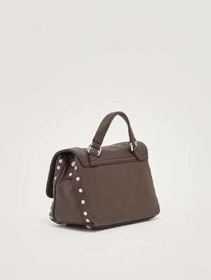 3. Women's Postina Saeta baby leather bag Brown Gianduiotto