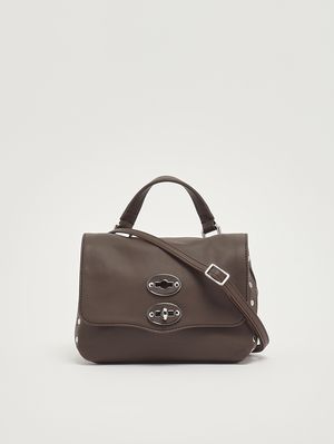 4. Women's Postina Saeta baby leather bag Brown Gianduiotto
