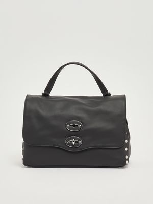 1. Damenhandtasche Postina Saeta S aus Leder Schwarze Tafel