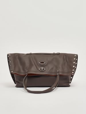 4. Damenhandtasche A' Spasso M aus Leder Braun Gianduiotto