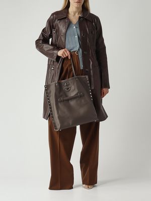 2. Damenhandtasche A' Spasso M aus Leder Braun Gianduiotto