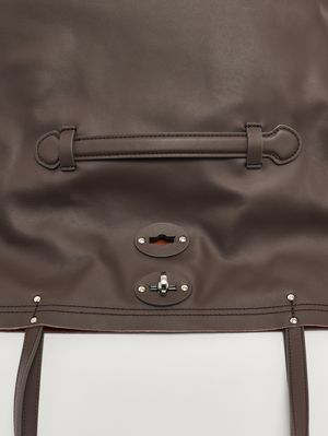 6. Damenhandtasche A' Spasso M aus Leder Braun Gianduiotto