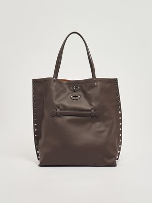 1. Damenhandtasche A' Spasso M aus Leder Braun Gianduiotto