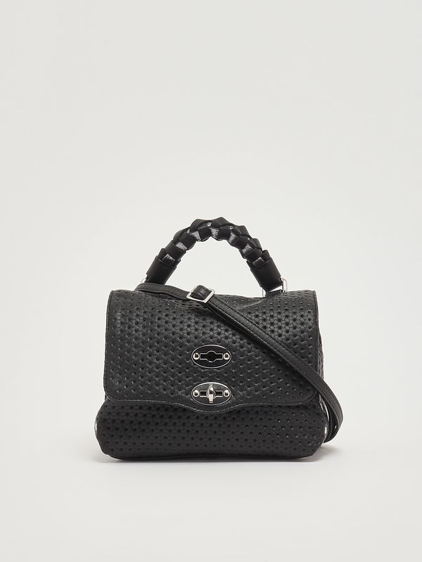 4. Bolso de mujer Postina Casa Venissa Baby de piel grabada con láser Black Neros Zanellato 0707602190000 b