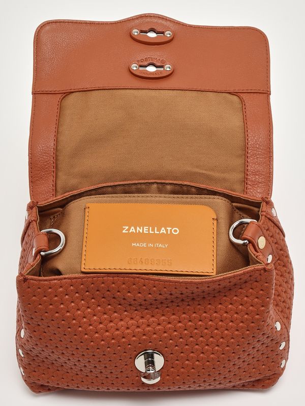 5. Sac Postina Casa Venissa Baby en cuir découpé au laser pour femme Brown Brandy Zanellato 0707602190000 b
