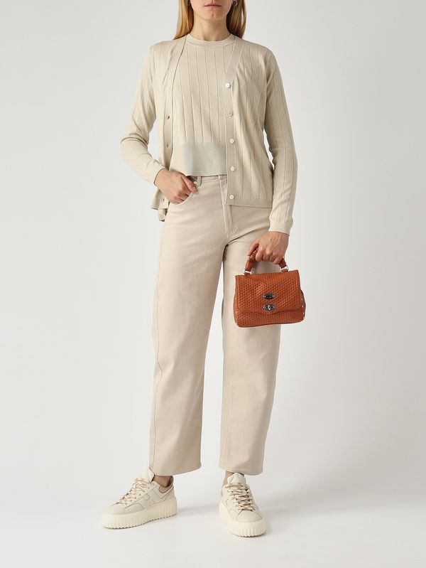 2. Sac Postina Casa Venissa Baby en cuir découpé au laser pour femme Brown Brandy Zanellato 0707602190000 b