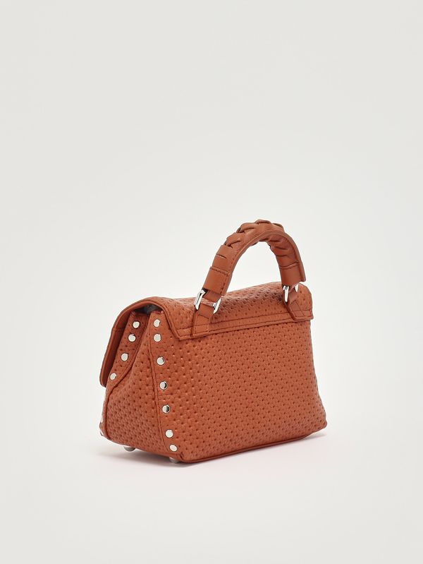 3. Sac Postina Casa Venissa Baby en cuir découpé au laser pour femme Brown Brandy Zanellato 0707602190000 b