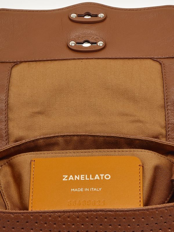 5. Sac Postina Casa Venissa Baby en cuir découpé au laser pour femme Brown Lion Zanellato 0707602190000 b